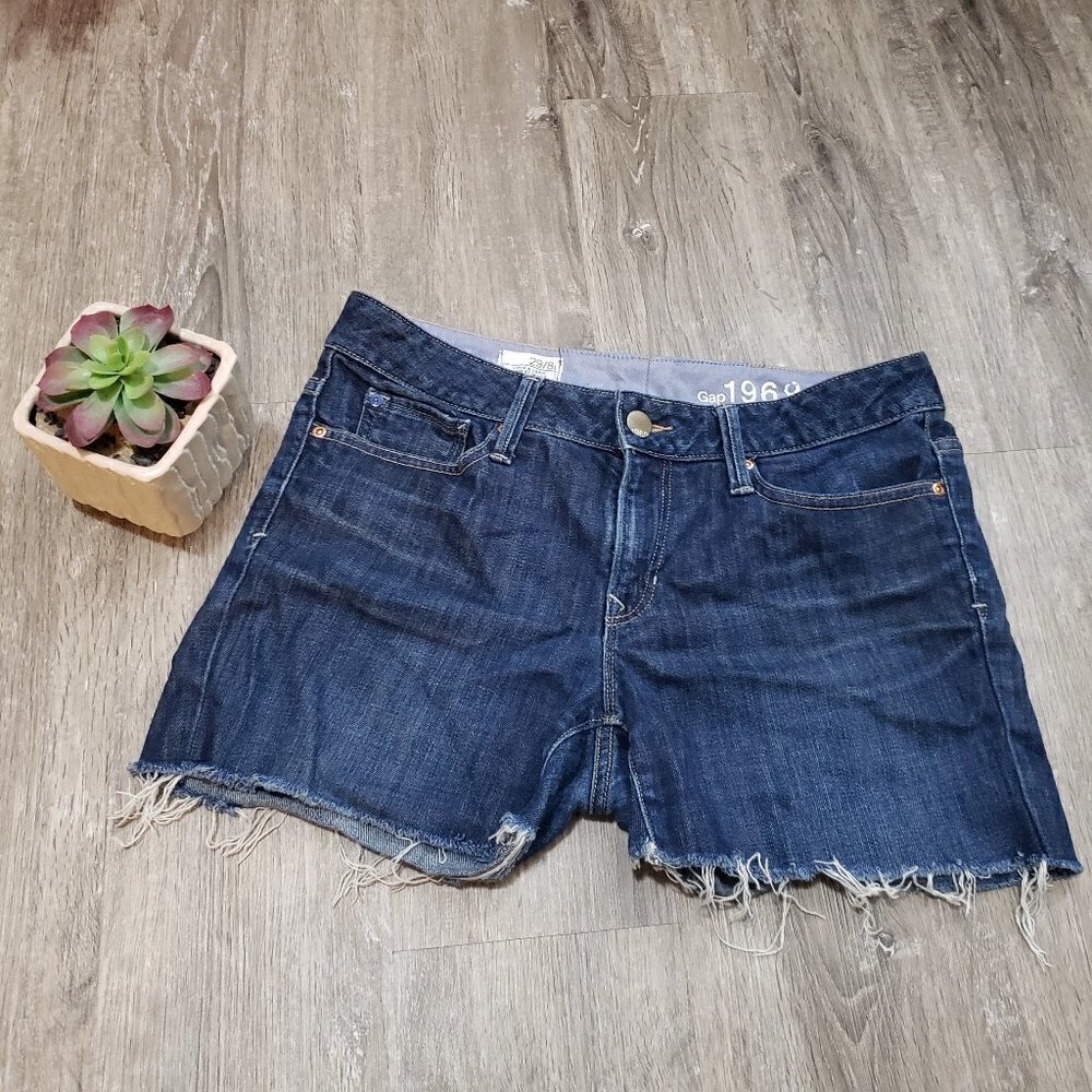 Gap Long & Lean Cut Off Denim Jean Shorts Sz 29